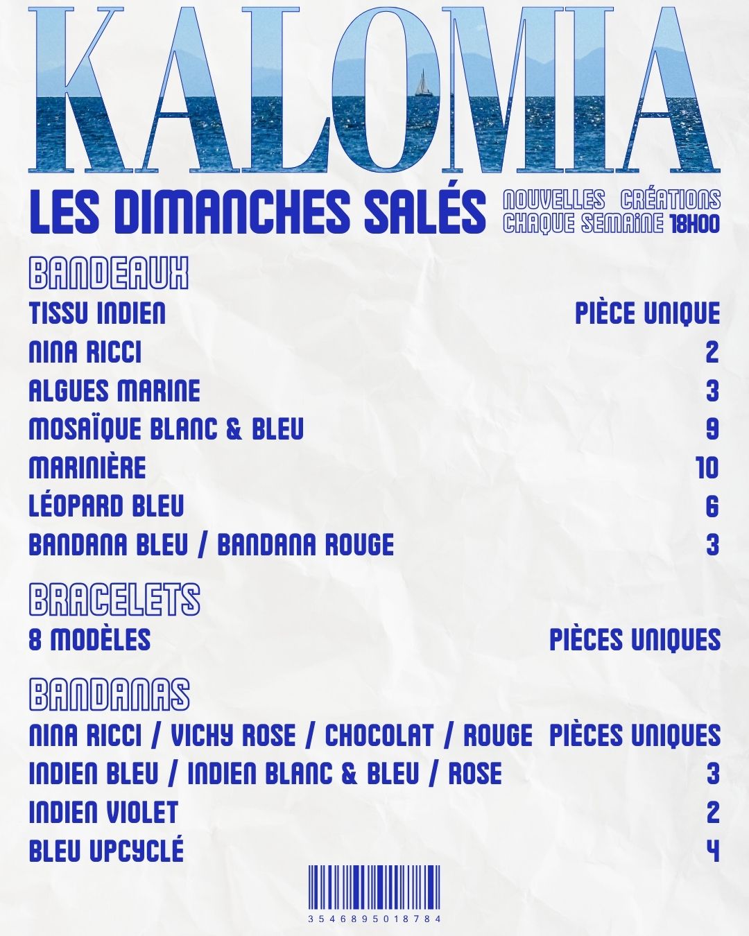 Carrousel dédié aux drops de nouveautés pour la marque Kalomia par Marine Reyna Sanchez.