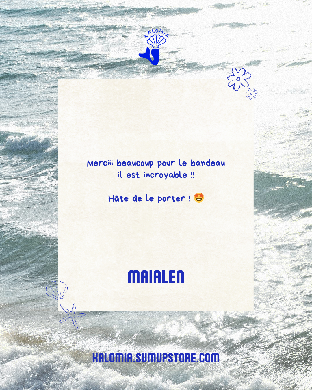 Carrousel dédié aux avis clients pour la marque Kalomia par Marine Reyna Sanchez.