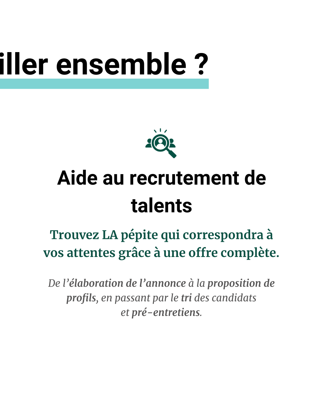 Carrousel dédié à la présentation des services de Céline Piasentin par Marine Reyna Sanchez.