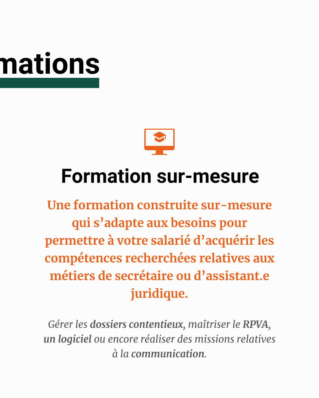 Carrousel dédié à la présentation des services de Céline Piasentin par Marine Reyna Sanchez.