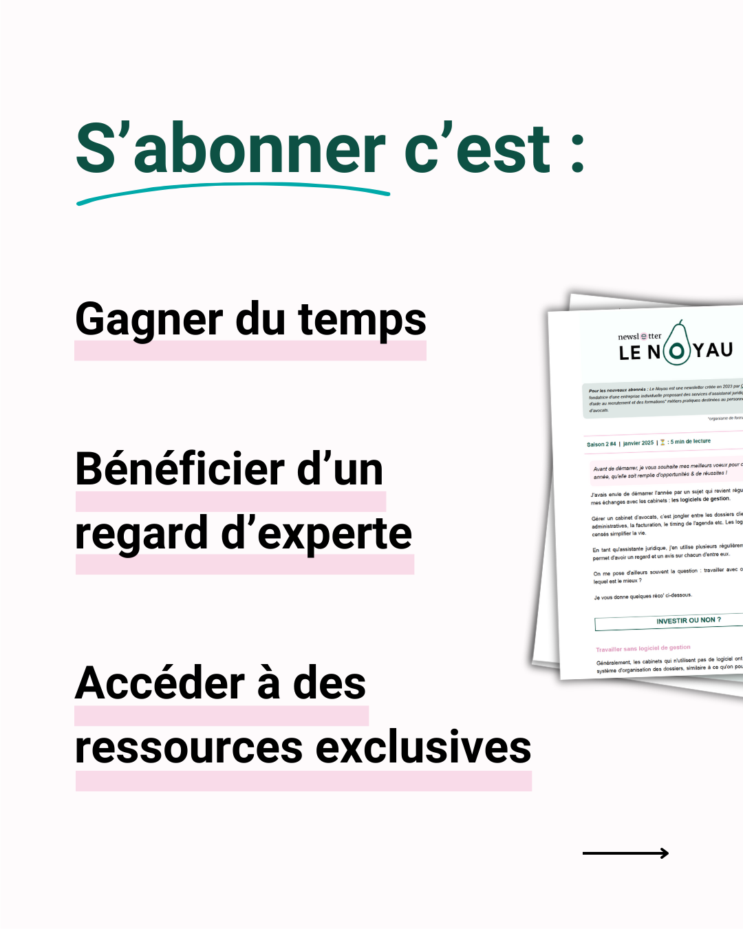Carrousel dédié à la présentation de la newsletter de Céline Piasentin par Marine Reyna Sanchez.