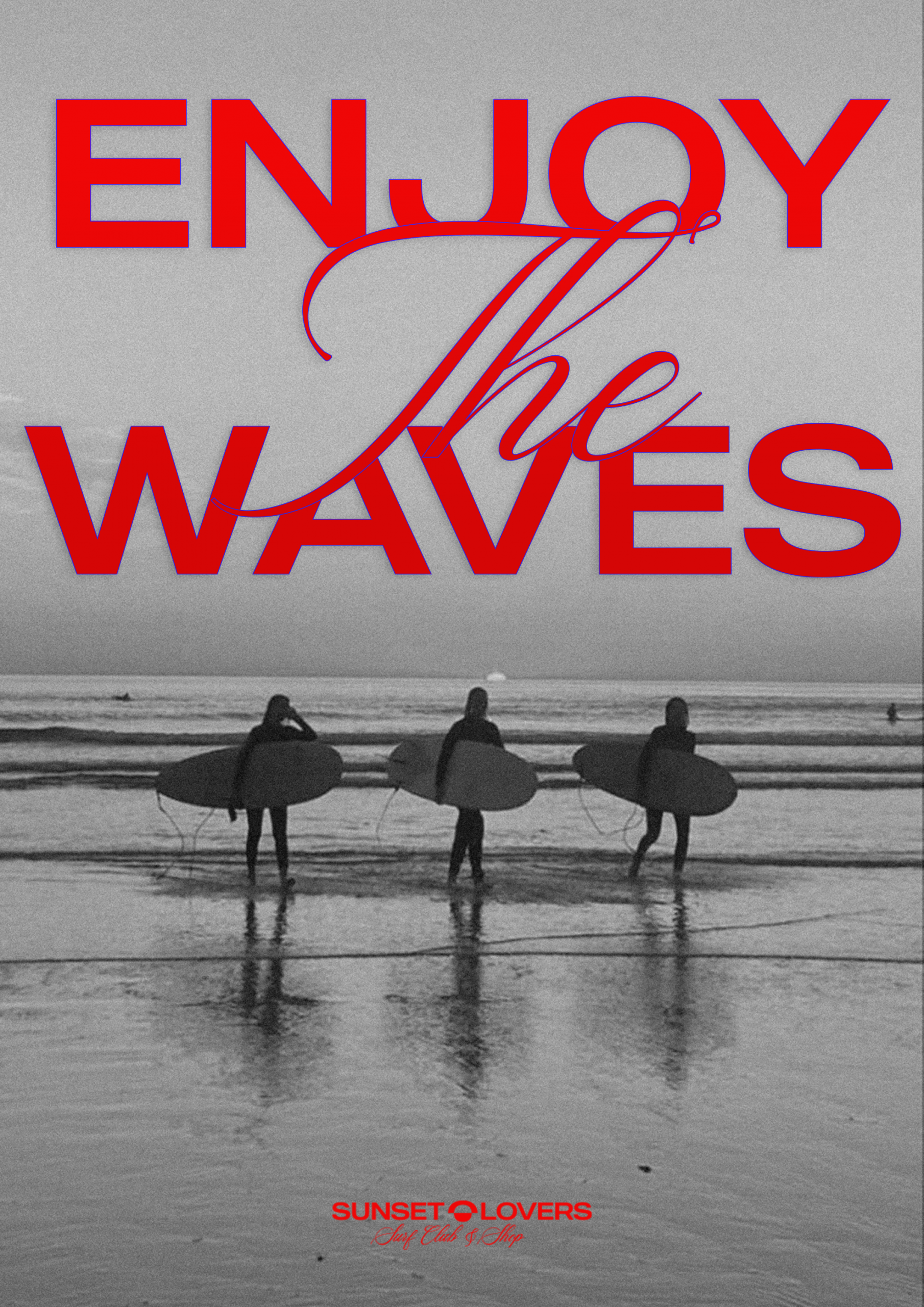 Affiche pour la marque The Sunset Lovers Club par Marine Reyna Sanchez.