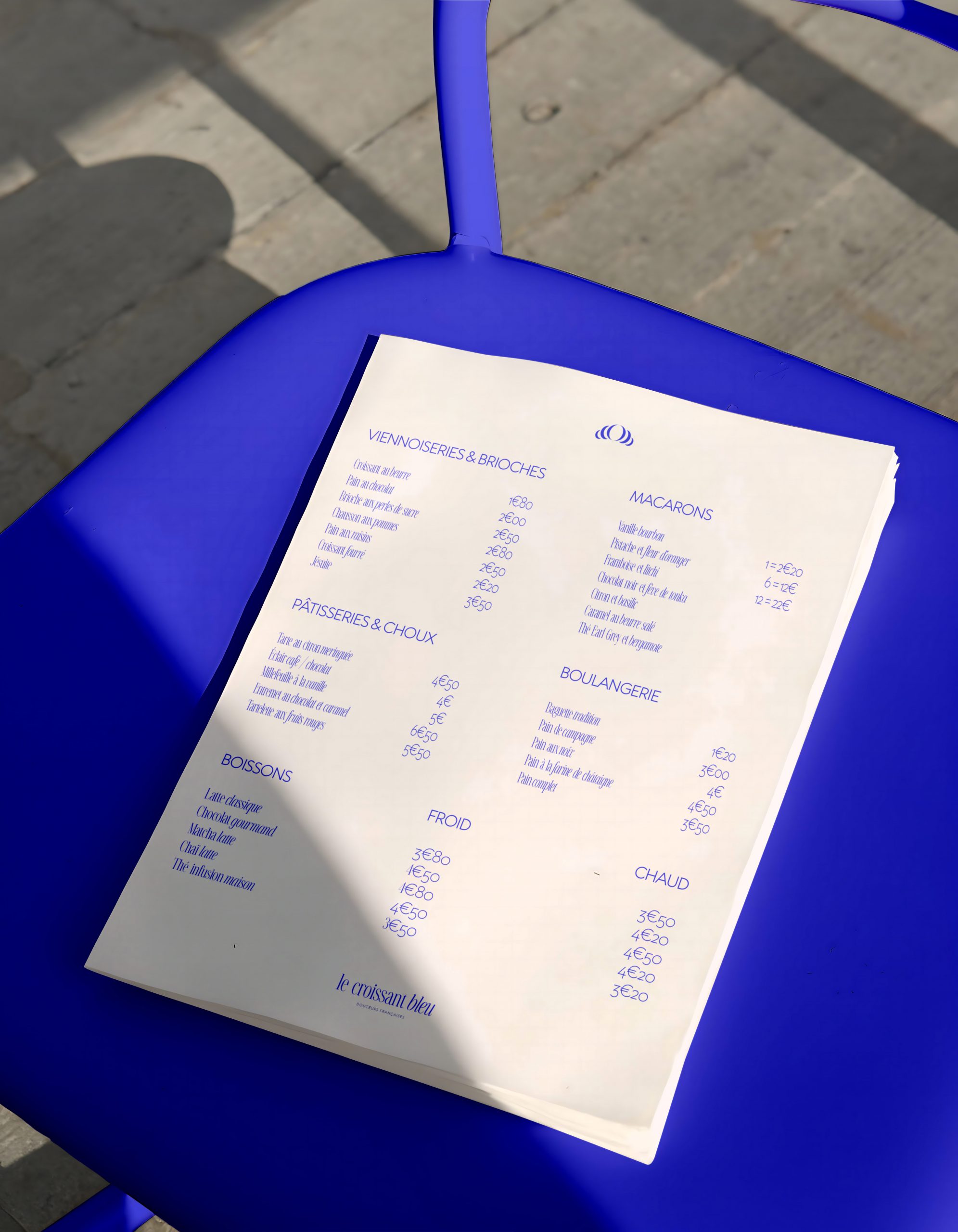 Mockup pour la marque Le croissant bleu par Marine Reyna Sanchez.